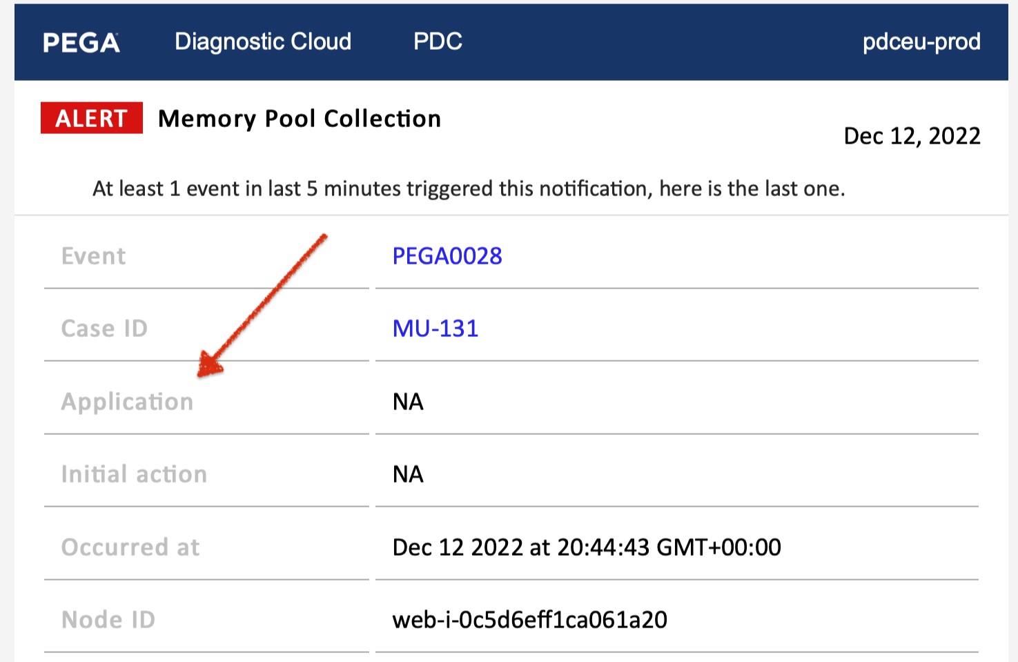 Platform enhancement request Pega alerts to include application name